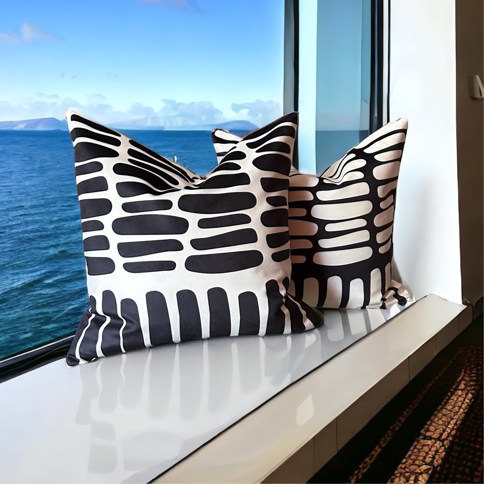 Decorative Boho Pillow Covers 18x18 – Throw Pillows for Couch Bed, Set of 2 Modern Cases Textur... | Amazon (US)