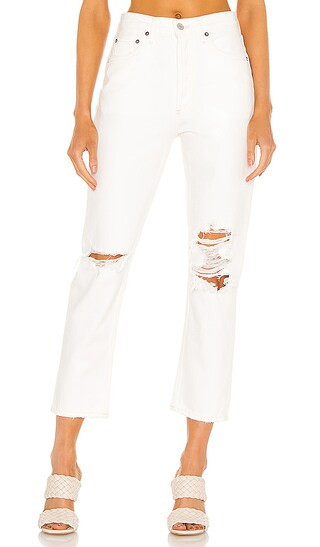 Riley High Rise Straight Crop in Veil | Revolve Clothing (Global)