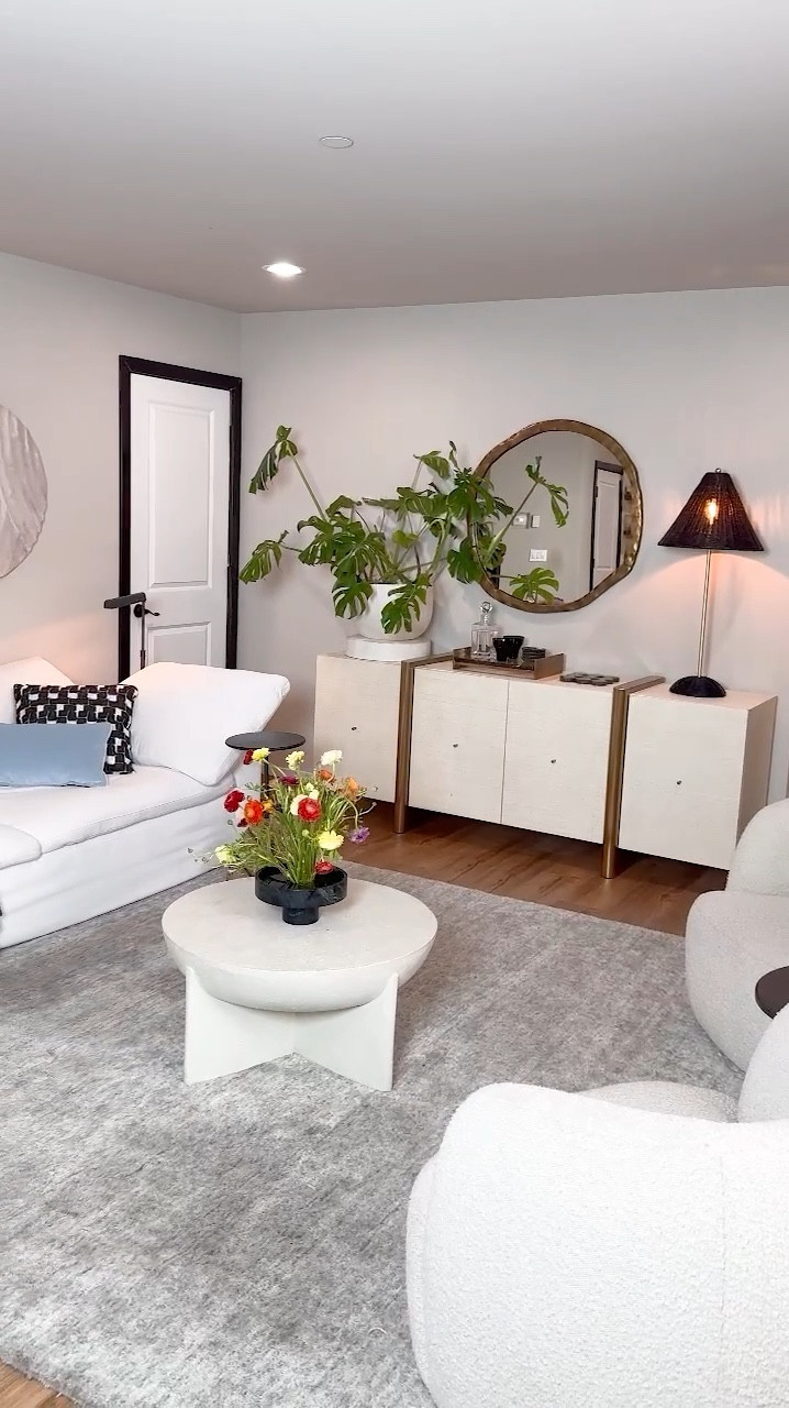 Shop my spring living room decor + spring dress, planter, coffee table, throw blanket, wall mirror, media console, vase, marble bowl, swivel chairs, side table, drink table, throw pillows, cb2, pottery barn, lulu and Georgia, west elm, RH 

#LTKstyletip #LTKhome 

#LTKVideo