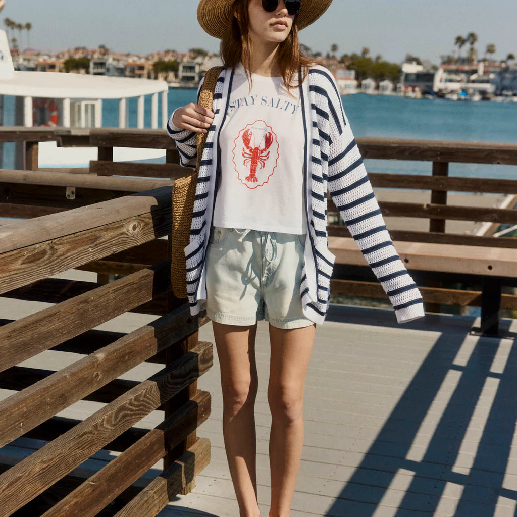 Beckham Stripe Open Cardigan | Splendid