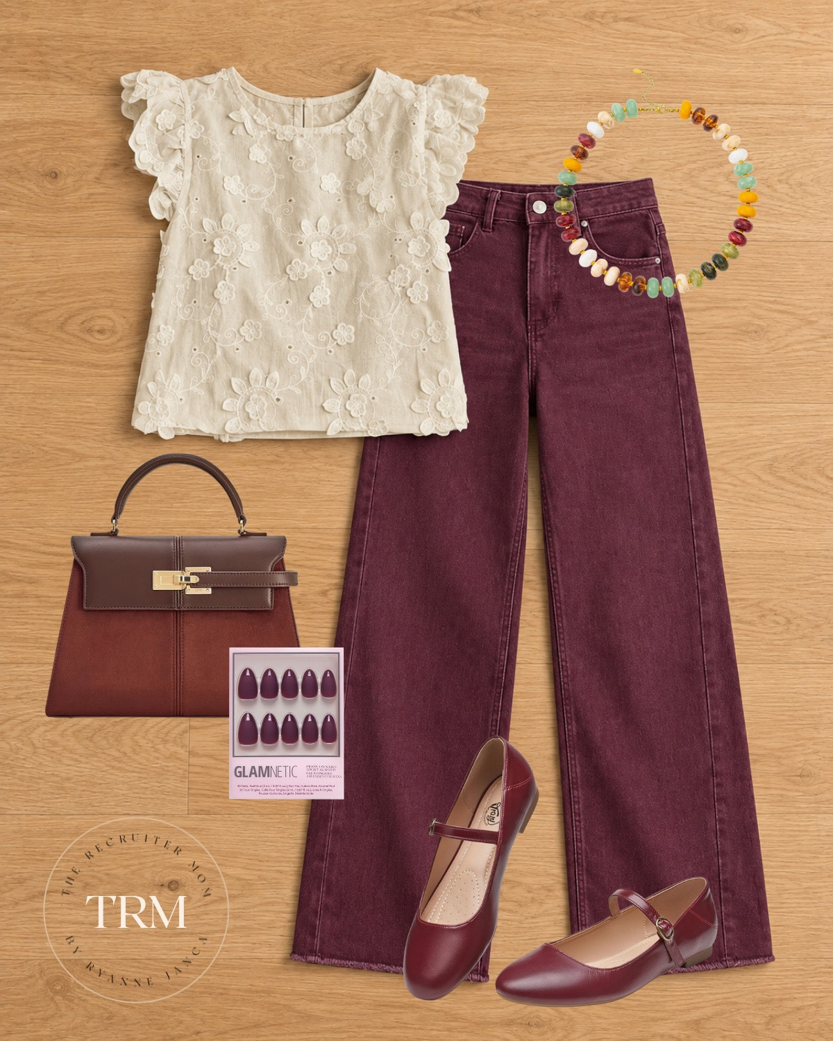 This outfit is giving me all the pretty fall vibes 🍷🤍 Love the feminine lace top paired with burgundy denim and Mary Janes, plus that little pop of color in the necklace. Such a cute way to transition into fall!

#LTKSeasonal #LTKOver40 #LTKMidsize