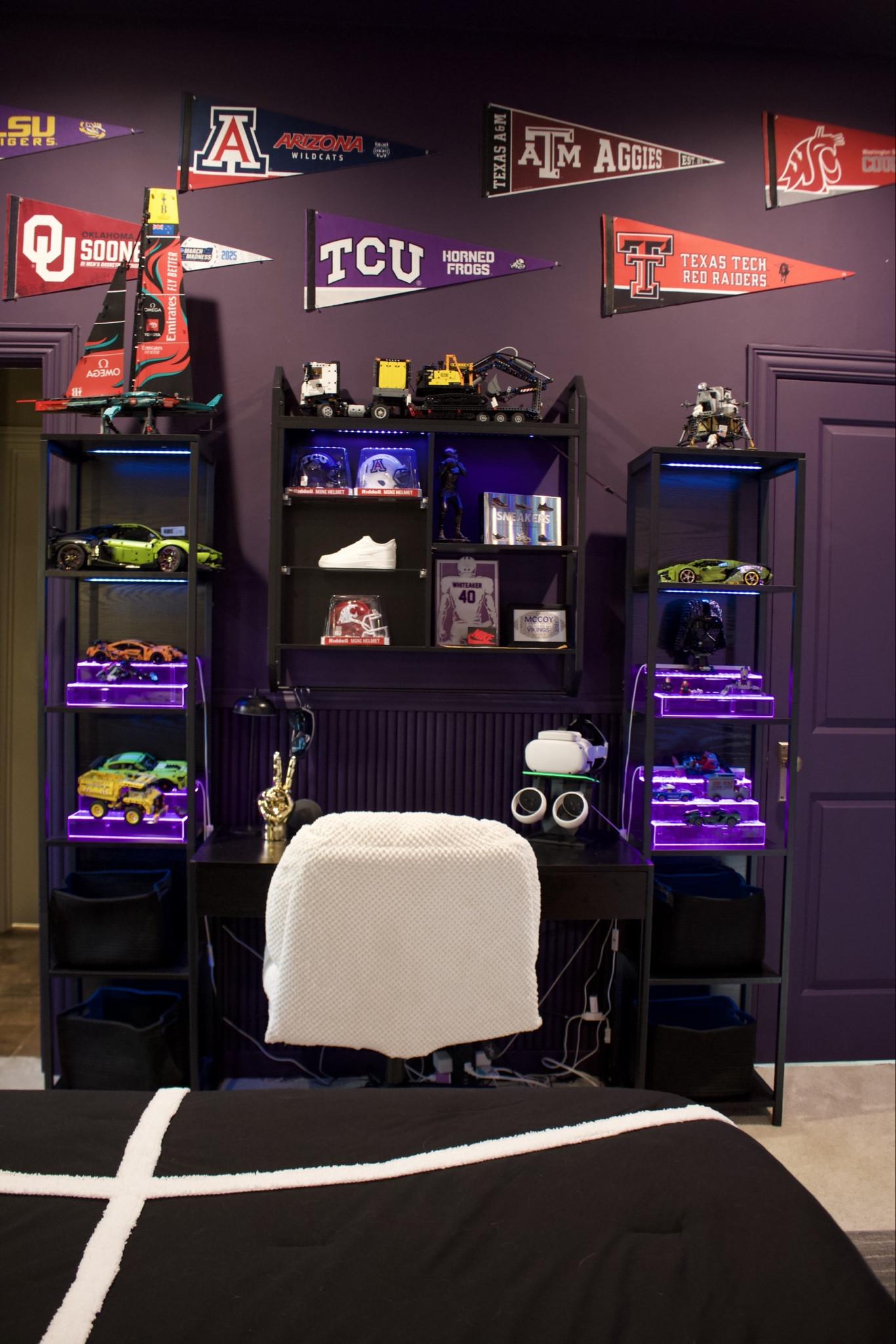Modern teen bedroom with a sporty twist. Love how the sneaker wall art becomes the focal point while the rest stays neutral and cozy.

#LTKHome #LTKSeasonal