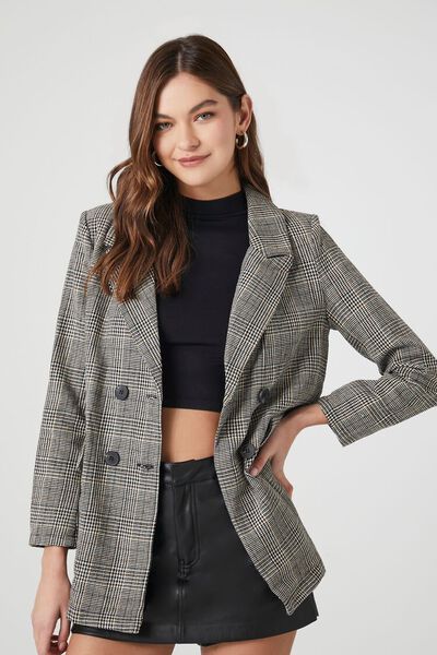 Glen Plaid Double-Breasted Blazer | Forever 21 (US)
