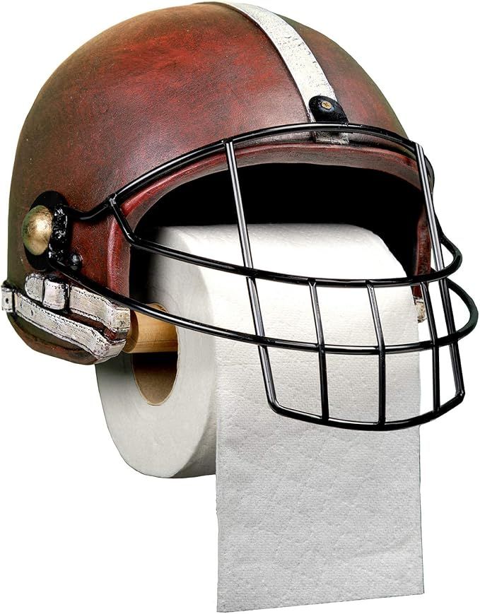 EXCELLO GLOBAL PRODUCTS Football Helmet Toilet Paper Holder: Rustic Bathroom Decor, Wall Mounted,... | Amazon (US)