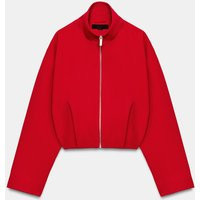 Zara - Stand-Up Collar Bomber Jacket - Red - S - Woman | Zara US