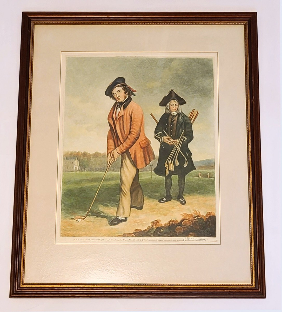 Signed BLACKHEATH GOLFER Aquatint Lithograph, J. Chamberlain, Framed Golf Print | eBay US