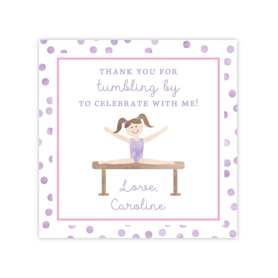 PRINTABLE Gift Tag Template | Editable Favor Tags to Match Gymnastics Party Invitation | Corjl Te... | Etsy (US)
