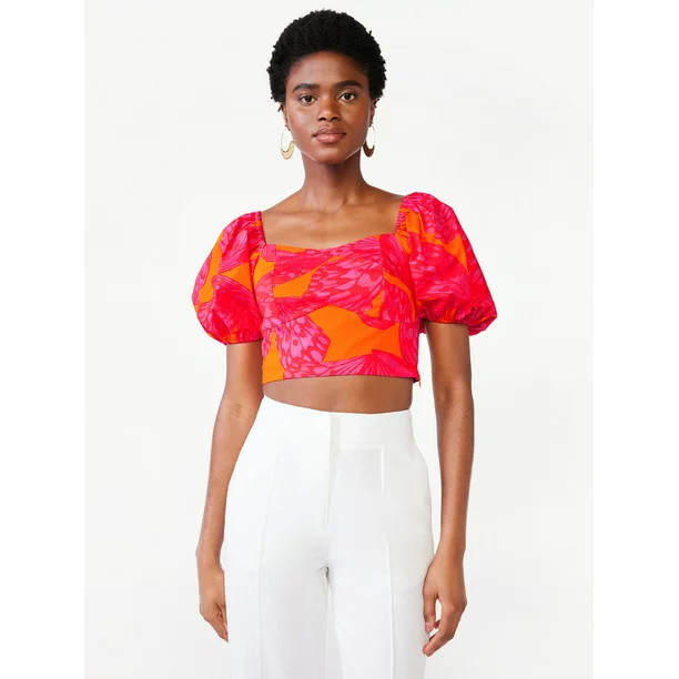 ScoopScoop Women's Puff Sleeve Crop TopUSD$28.00Price when purchased online | Walmart (US)