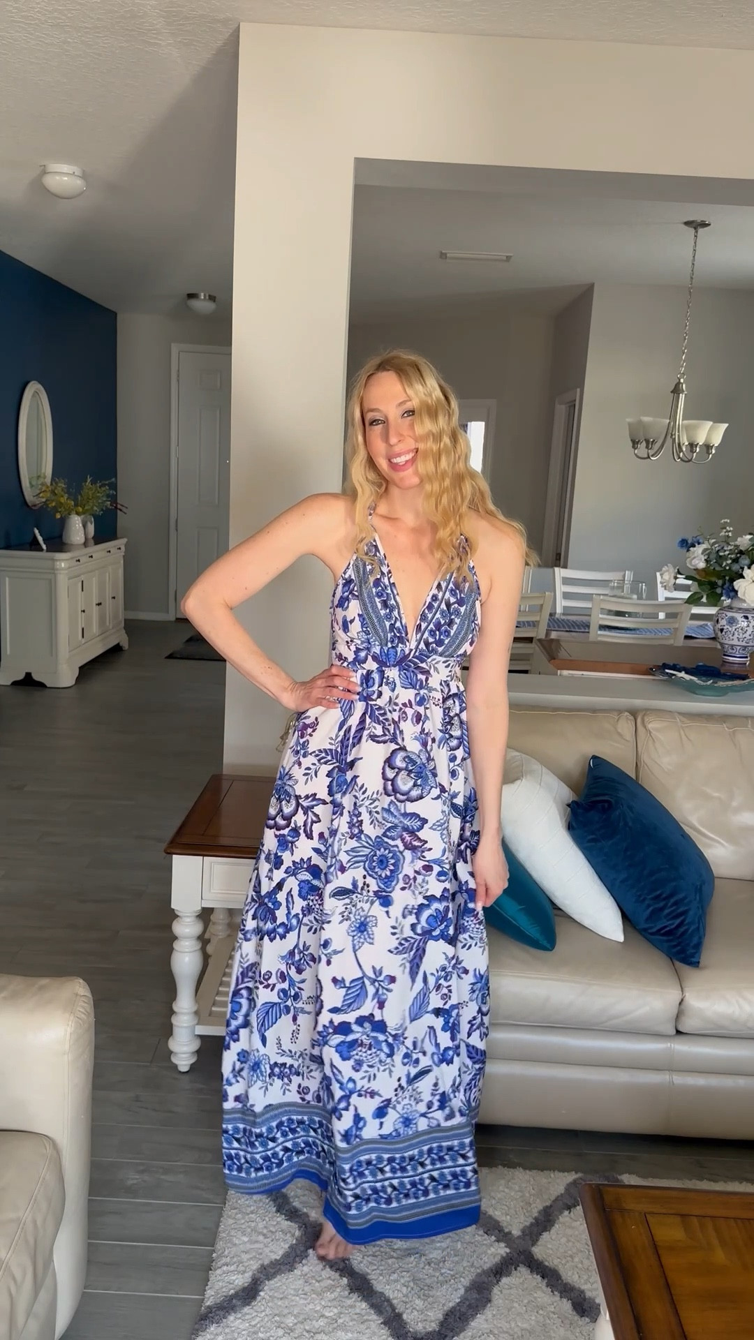 Floral maxi spring break dress 
🖤 the cutest dress for vacation 
🖤 it does have some stretch in it and is very comfortable to wear 
🖤fits true to size, wearing size small and I am 5’10”
🖤 SHEIN fashion find under $50

#LTKTall