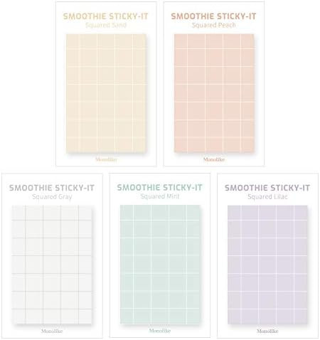 Monolike Smoothie Squared Sticky-it - 5p Set Self-Adhesive Memo Pad 50 Sheets | Amazon (US)