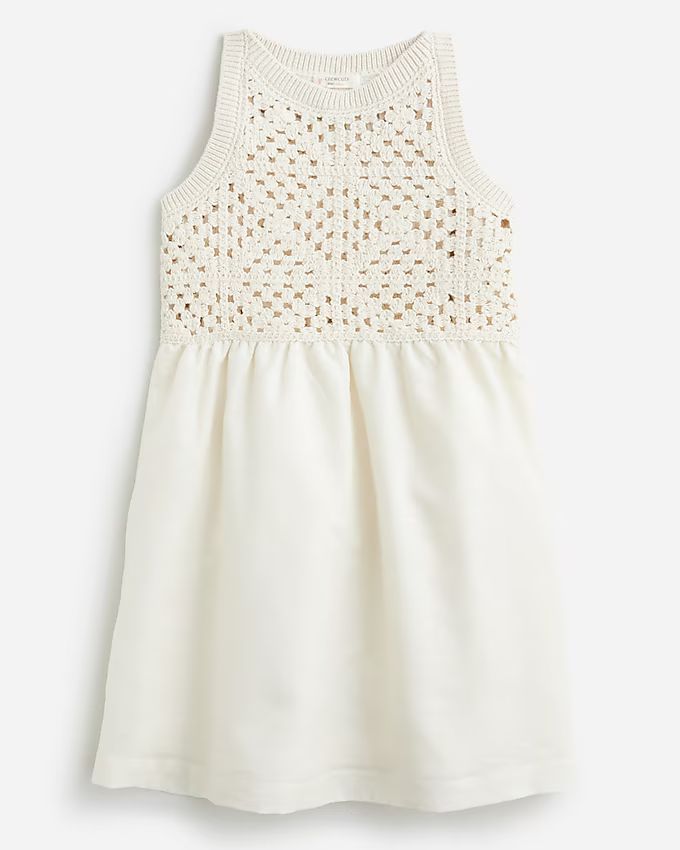 Girls' crochet combo dress | J. Crew US