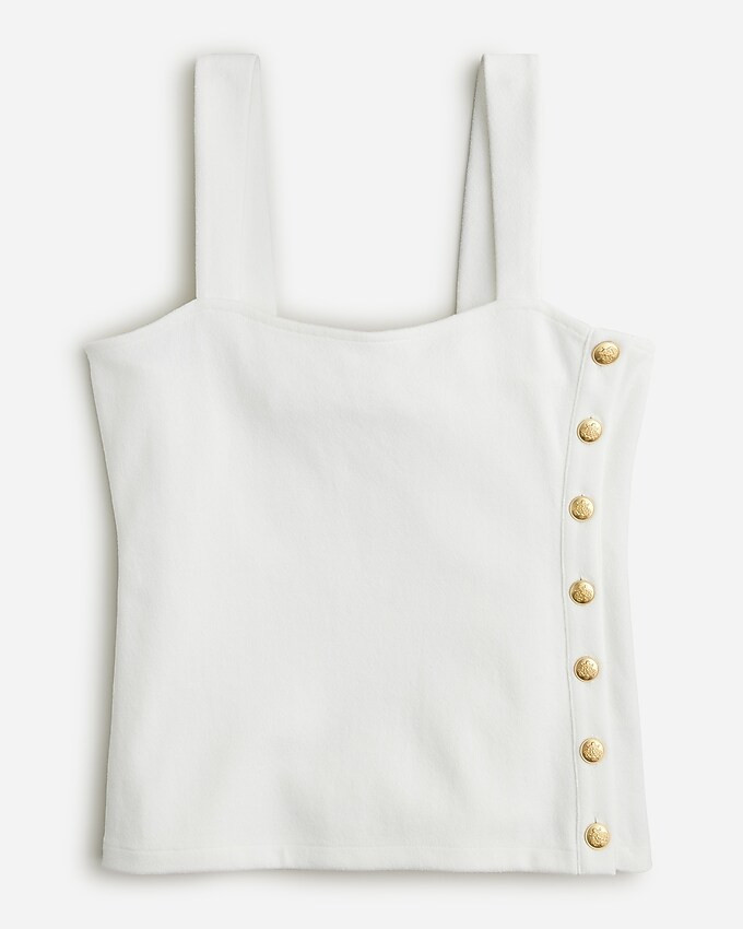Button tank top in cotton-blend bouclé | J. Crew US
