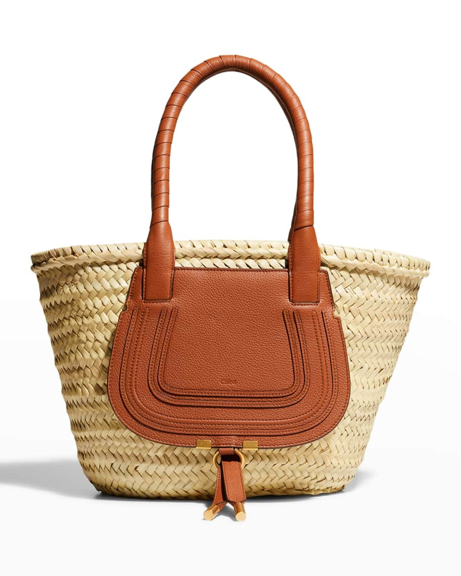 Chloe Marcie Medium Raffia Tote Bag | Neiman Marcus