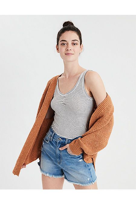 AE Eyelet Shirttail Cardigan | American Eagle Outfitters (US & CA)