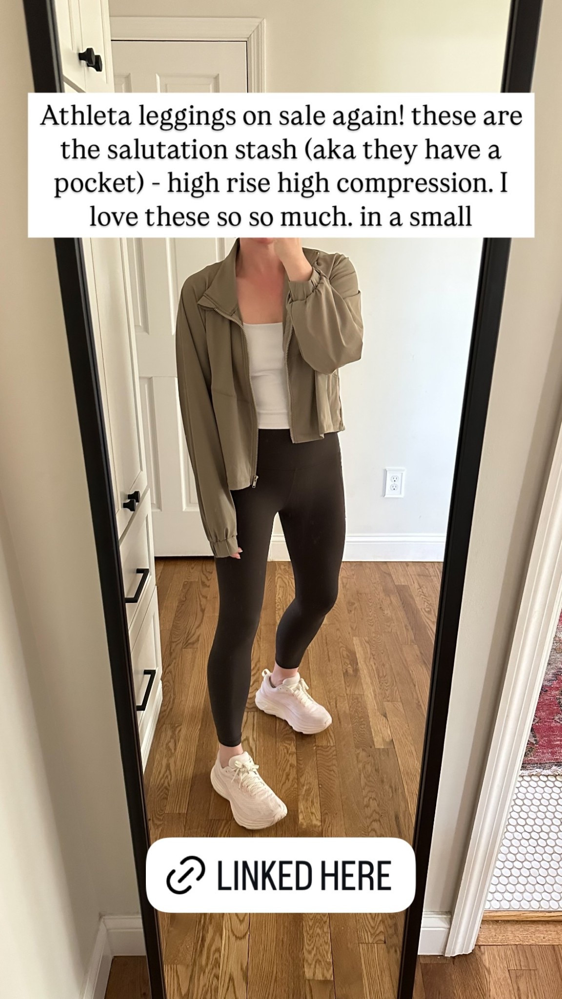 Athleta leggings on sale again! these are the salutation stash (aka they have a pocket) - high rise high compression. I love these so so much. in a small