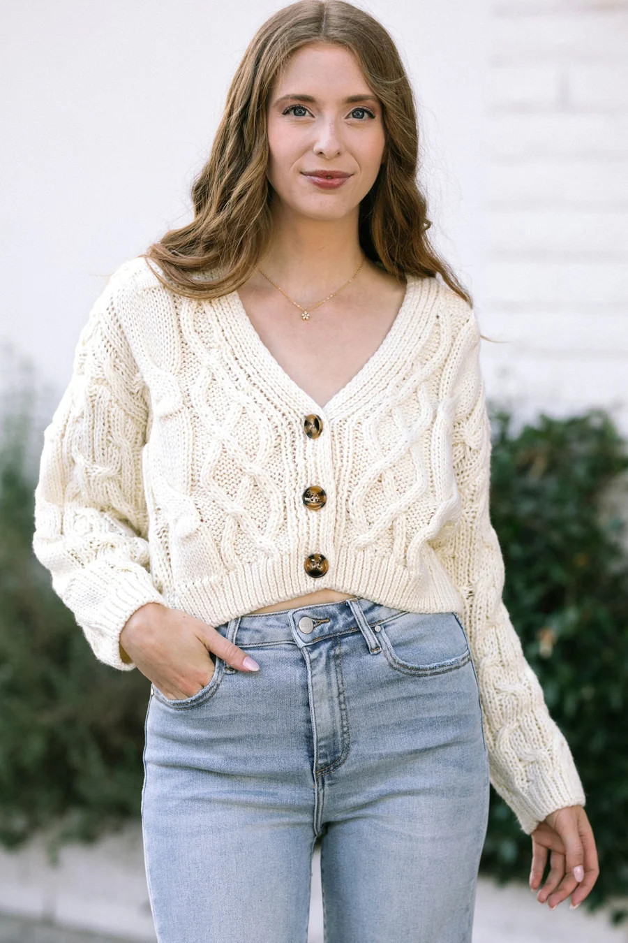 Bella Cable Knit Cardigan | Morning Lavender