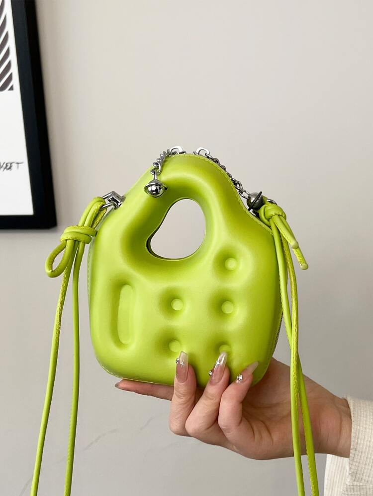 Mini Neon Green Embossed Detail Novelty Bag | SHEIN