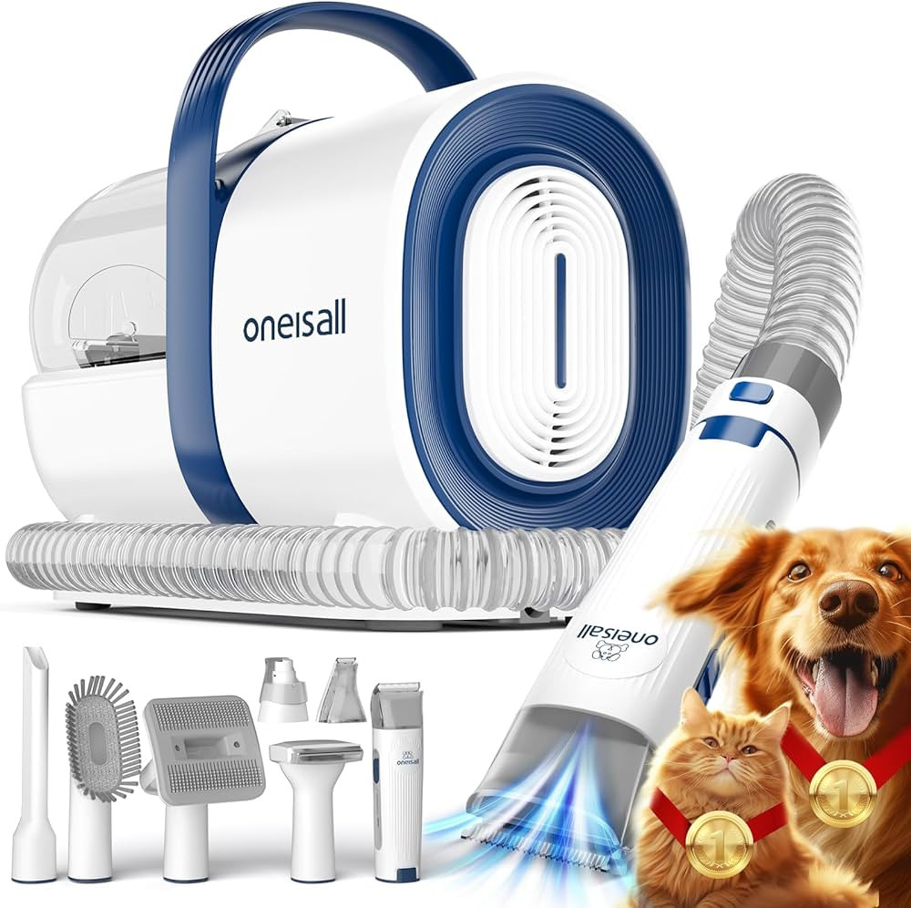 oneisall Dog Grooming Vacuum, Pet Grooming Vacuum with Clipper Nail Grinder, 1.5L Dust Cup Dog de... | Amazon (US)