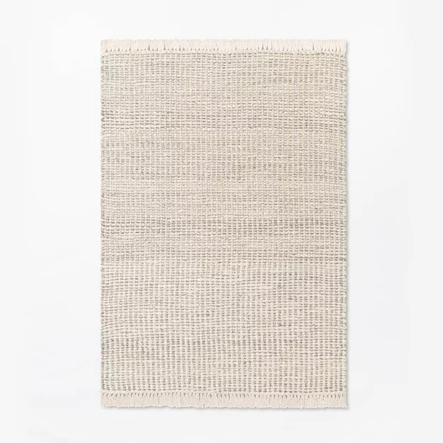 Malibu Woven Jute Rug with Fringe Cream/Gray - Threshold™ designed with Studio McGee | Target
