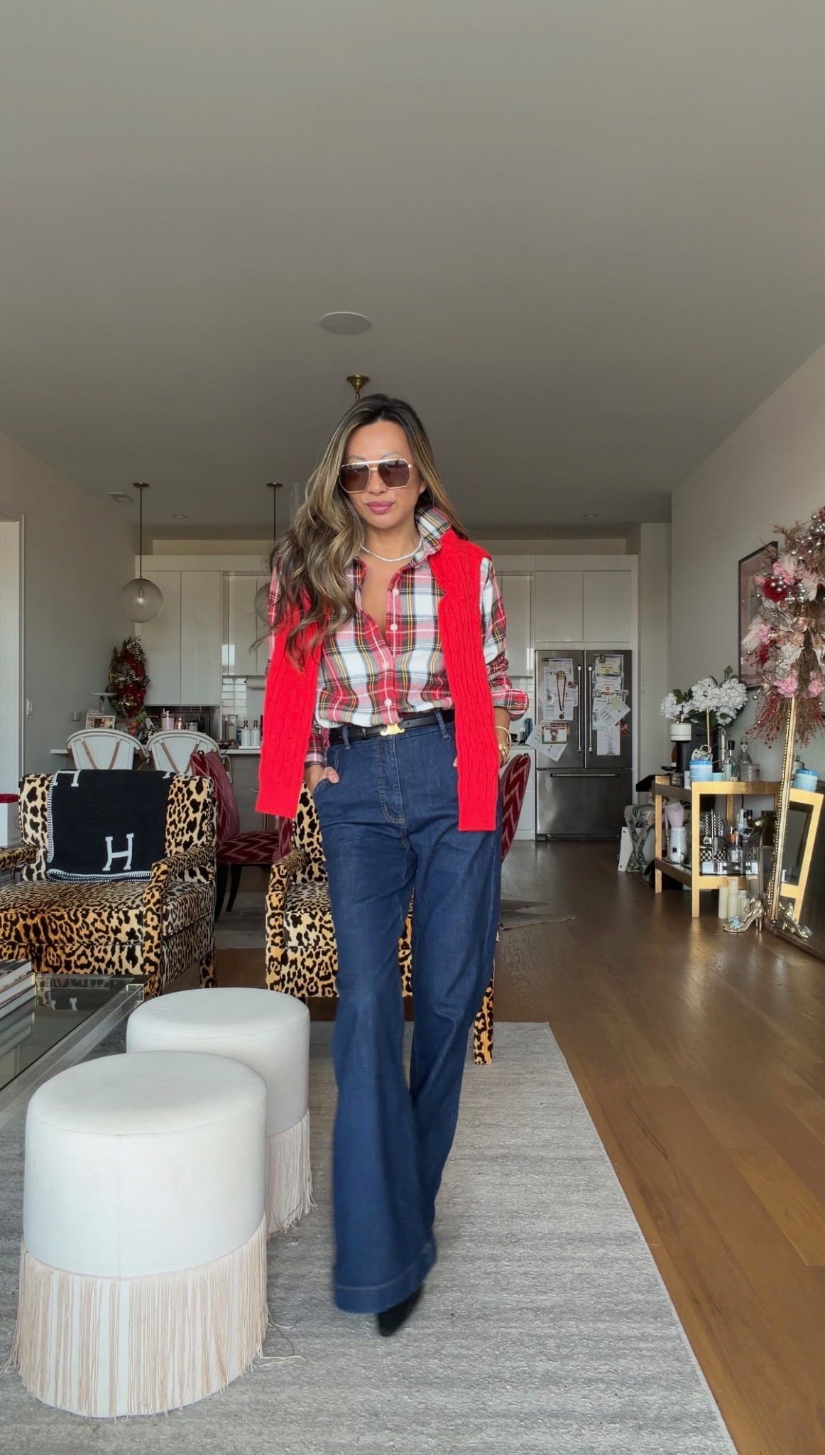 Walmart $24 trouser Jean restock. MJ fav size down. Ralph Lauren plaid shirt XS. Amazon crewneck sweater  

#LTKOver40 #LTKHoliday #LTKSeasonal