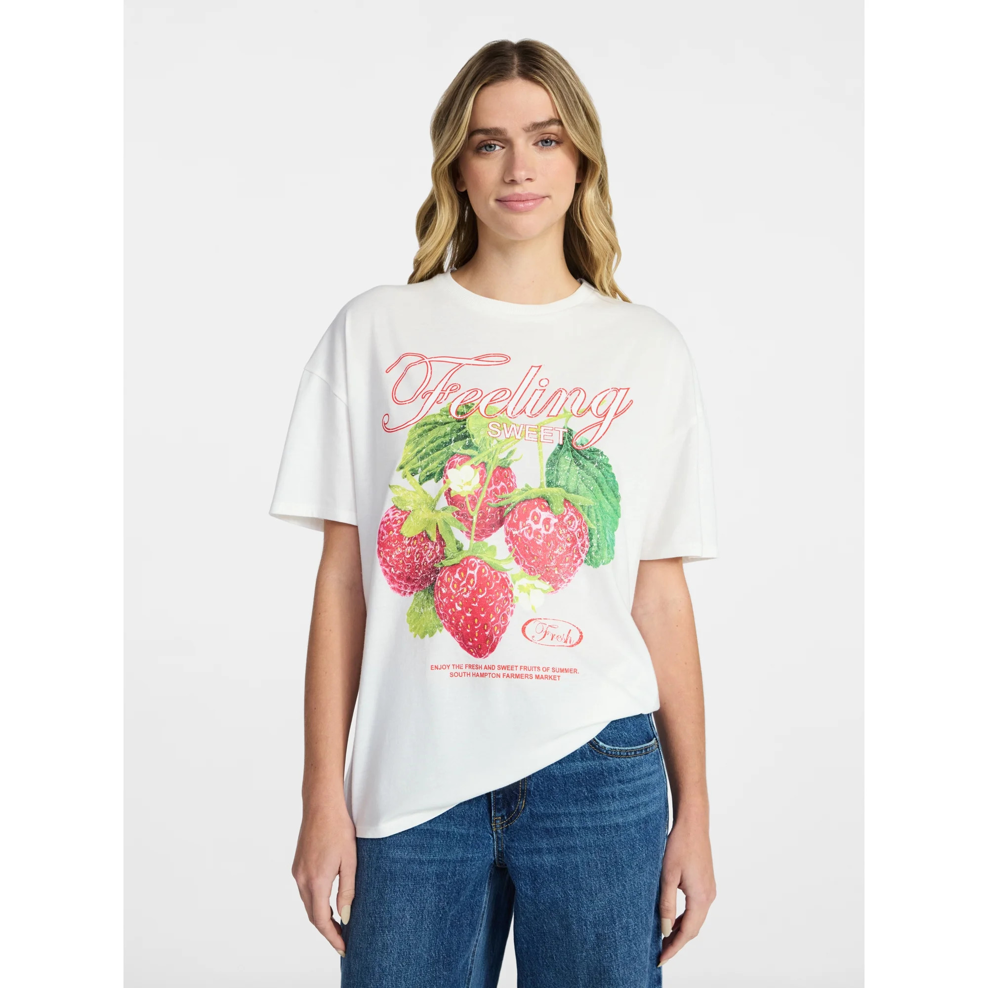 No Boundaries Washed Graphic Boyfriend Tee, Women's XXS-XXL | Walmart (US)