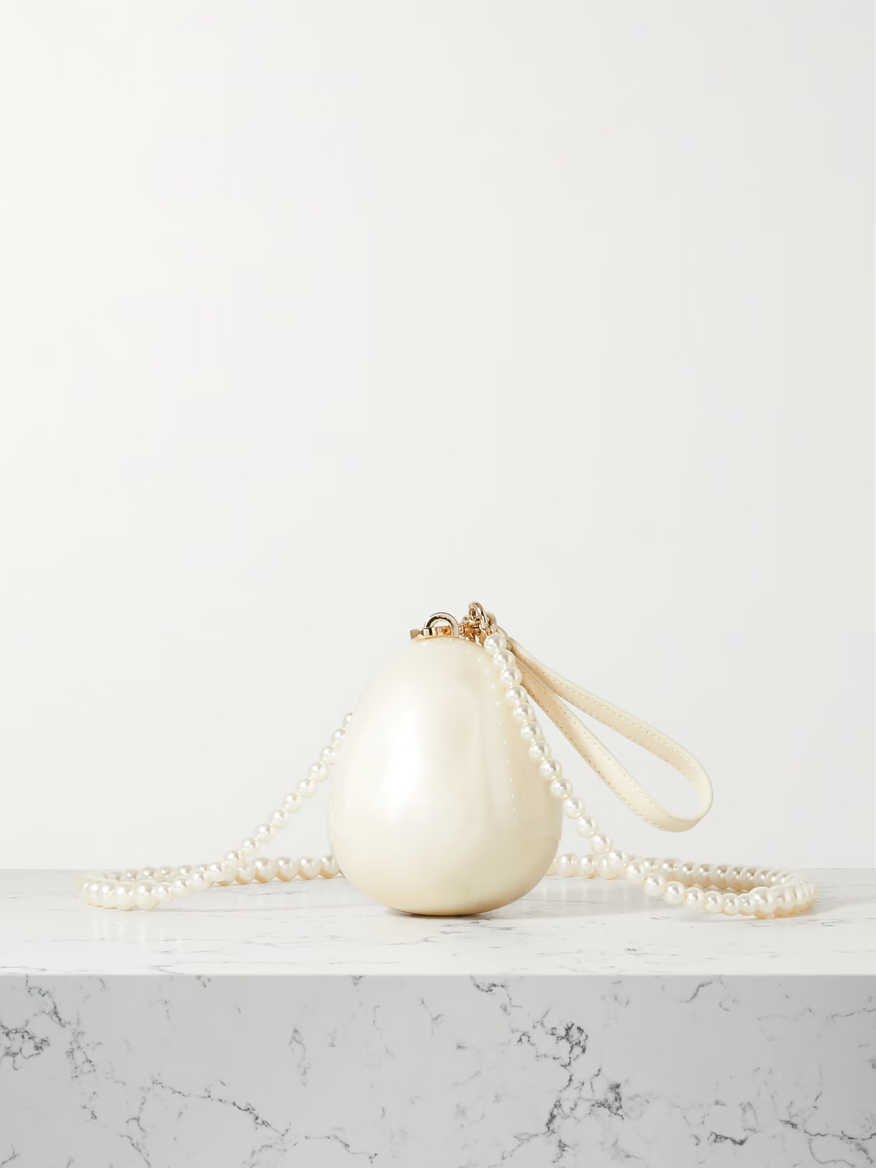 Simone Rocha - Micro Egg Faux Pearl-embellished Acrylic Clutch - White | NET-A-PORTER (UK & EU)