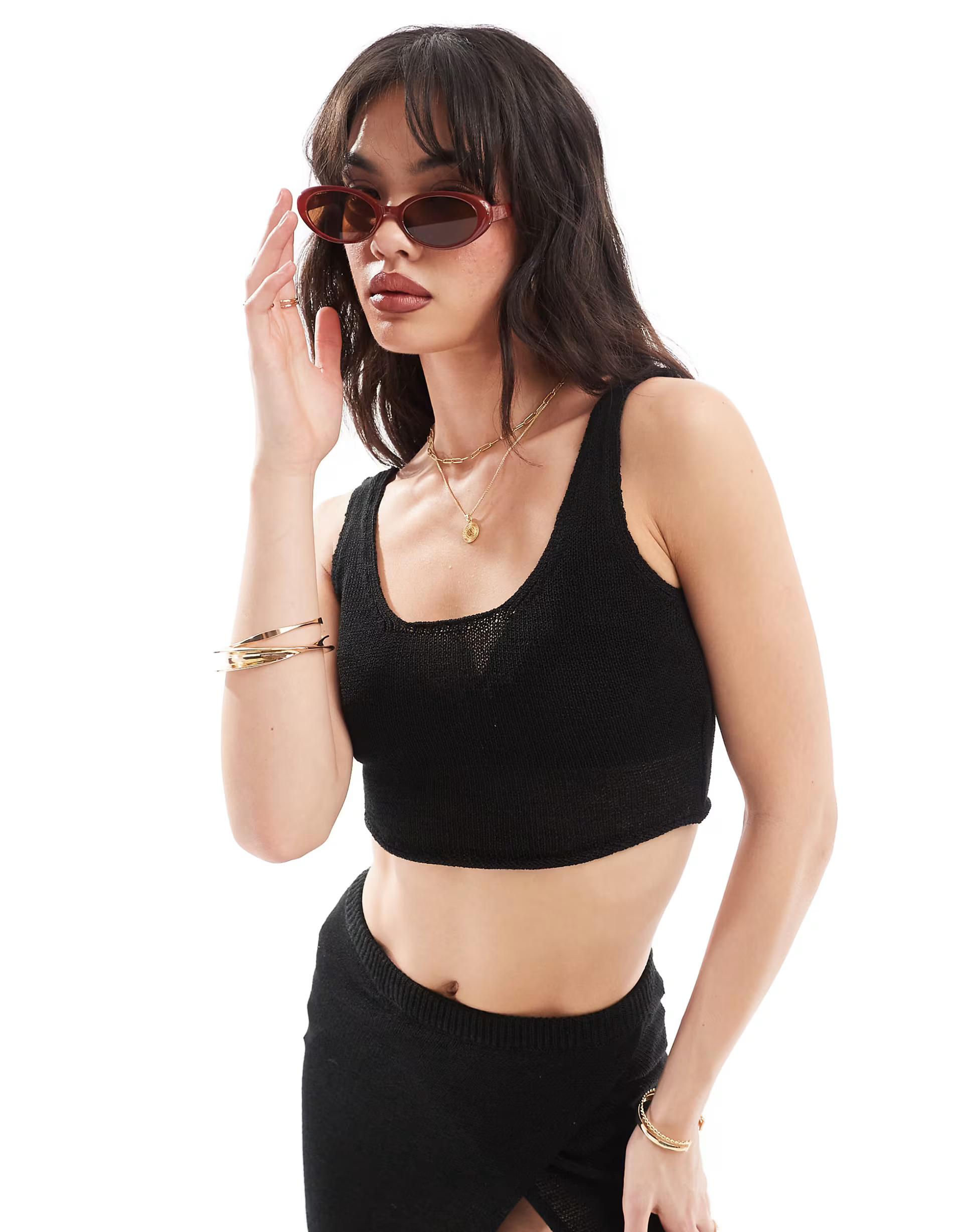 New Look crochet crop top in black | ASOS (Global)
