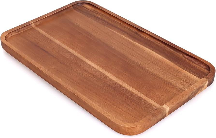 16" x 10" Rectangle Serving Trays Wooden Charcuterie Boards Rectangular Large Serving Platters fo... | Amazon (US)