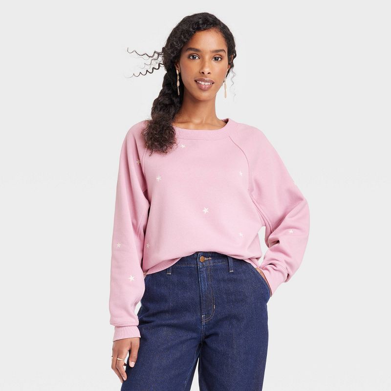 Women's Embroidered Fleece Sweatshirt - Universal Thread™ | Target