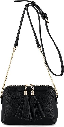 Small Purse Handbag for Women Lightweight Two Tassel Small Messenger Crossbody Shoulder Bag with ... | Amazon (US)