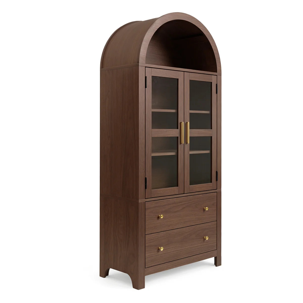 71" Tall Arched Cabinet, Modern Farmhouse Wood Storage Cabinets with 2 Large Drawers and Adjustab... | Wayfair North America