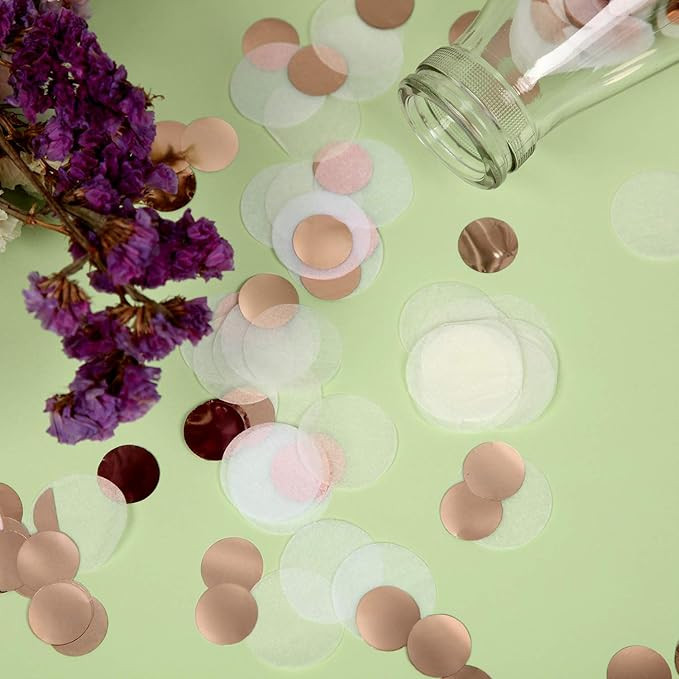 TecUnite Round Tissue Paper Table Confetti Dots for Wedding Birthday Party Decoration, 1.76 oz(Wh... | Amazon (US)