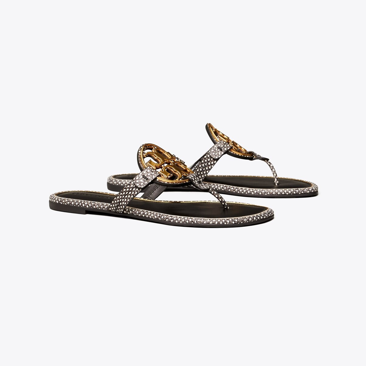 Miller Metal-Logo Sandal, Embossed Leather | Tory Burch (US)
