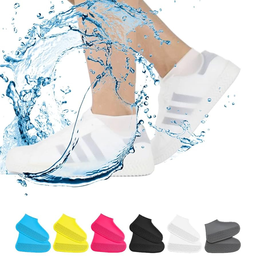 Waterproof Shoe Covers, Non-Slip Water Resistant Overshoes Silicone Rubber Rain Shoe Cover Protec... | Amazon (US)