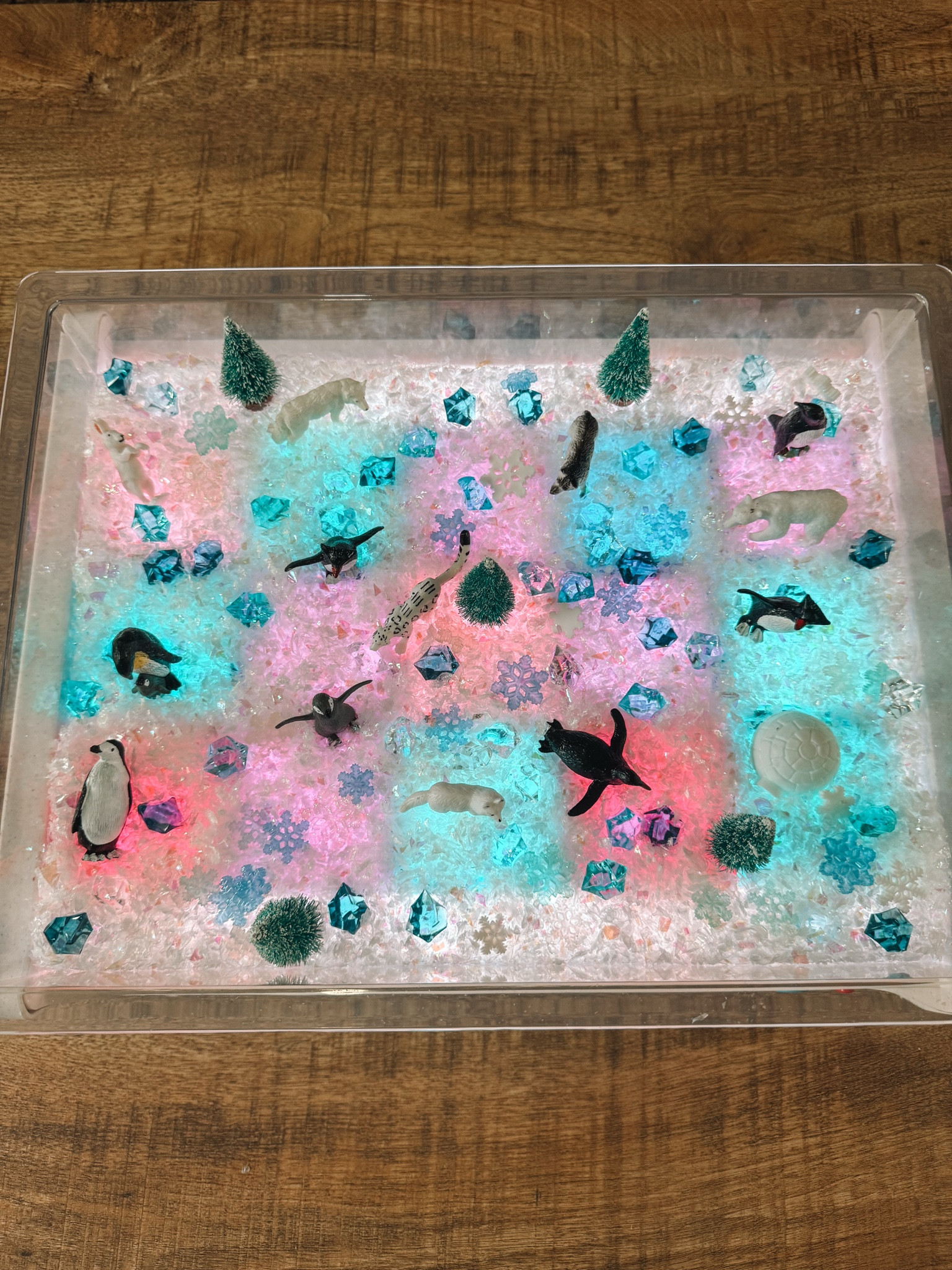 Light panel arctic play ❄️🤍 I cant believe this light up table is only $40! add some magnetic tiles under for some sensory fun! My toddler LOVED playing with this 🫶🏻 

#LTKGiftGuide #LTKKids #LTKSeasonal