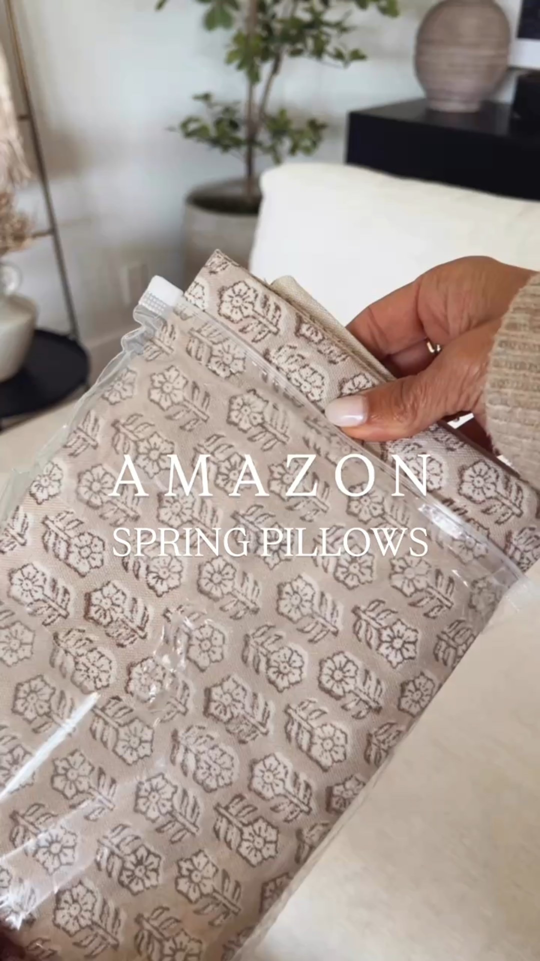 Amazon Spring Pillow Cover + the BEST Pillow Inserts
tip: size up 2” on the insert (here I have a 20x20 cover with a 22x22 insert) for the perfect full and fluffy fit 

#LTKFindsUnder50 #LTKStyleTip #LTKHome