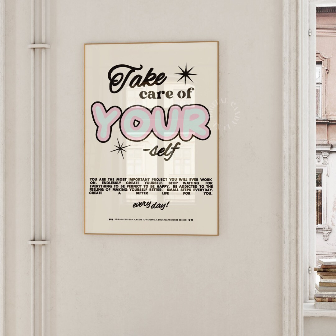 Take Care Print Trendy Wall Art Prints Aesthetic Retro Wall - Etsy | Etsy (US)