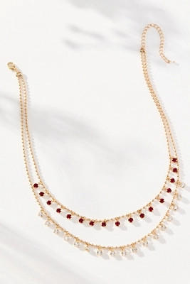 Delicate Layered Crystal Necklace | Anthropologie (US)