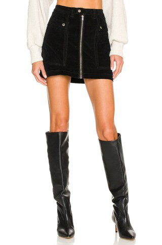 Free People X REVOLVE Zoe Cord Mini Skirt in Black from Revolve.com | Revolve Clothing (Global)