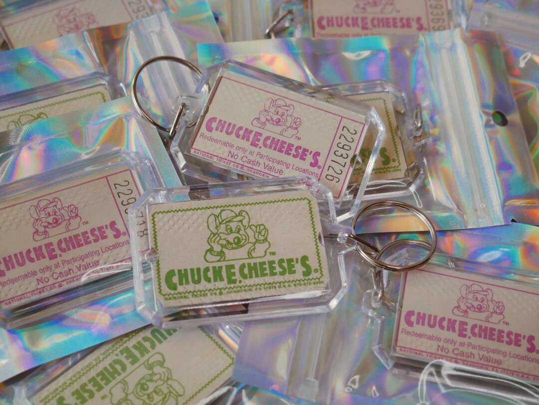 Authentic 90s Vintage Arcade Ticket Set in Acrylic Frame Keychain - Pizza Mouse Retro Nostalgia G... | Etsy (US)