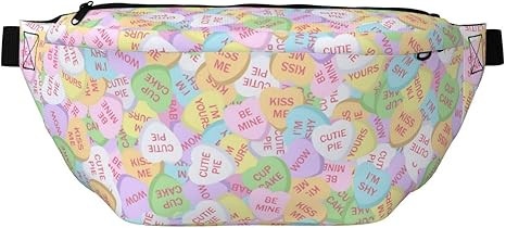 Valentine'S Day Conversation Candy Heart Crossbody Waist Bag,Fashion Fanny Pack Large Belt Bags F... | Amazon (US)