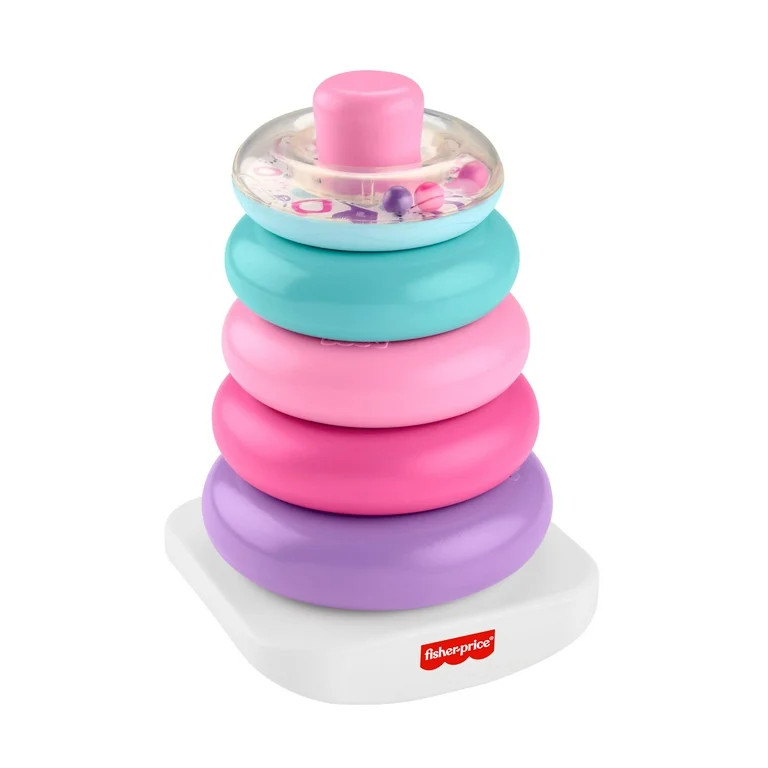 Fisher-Price Rock-a-Stack Pink Ring-Stacking Toy for Developmental Play for Baby & Toddler, Plast... | Walmart (US)