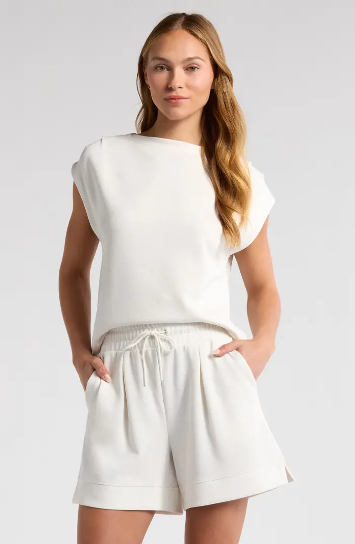 Ultra Soft Scuba Gathered Shoulder Top | Nordstrom