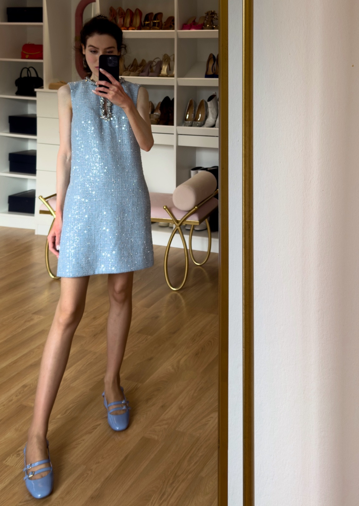 Springtime sparkle alert! This dazzling short blue sequin tweed dress is bursting with outfit ideas spring. It's perfect for a dress-to-impress brunch, a touch of Disney magic, or even a special occasion like a wedding or graduation. The shimmering blue fabric catches the light beautifully, while the short silhouette keeps things flirty and fun. The baby blue slingback shoes add a touch of elegance and complete the chic look. This dress is guaranteed to turn heads and make you feel like the star of the show! Click the link in bio to shop the look and embrace springtime glamour. #outfitideasspring #springoutfit #dresstoimpress #cutedisneyfits #daybrunchoutfit #weddingguestdress #graduationdresses 

#LTKwedding #LTKparties #LTKshoecrush