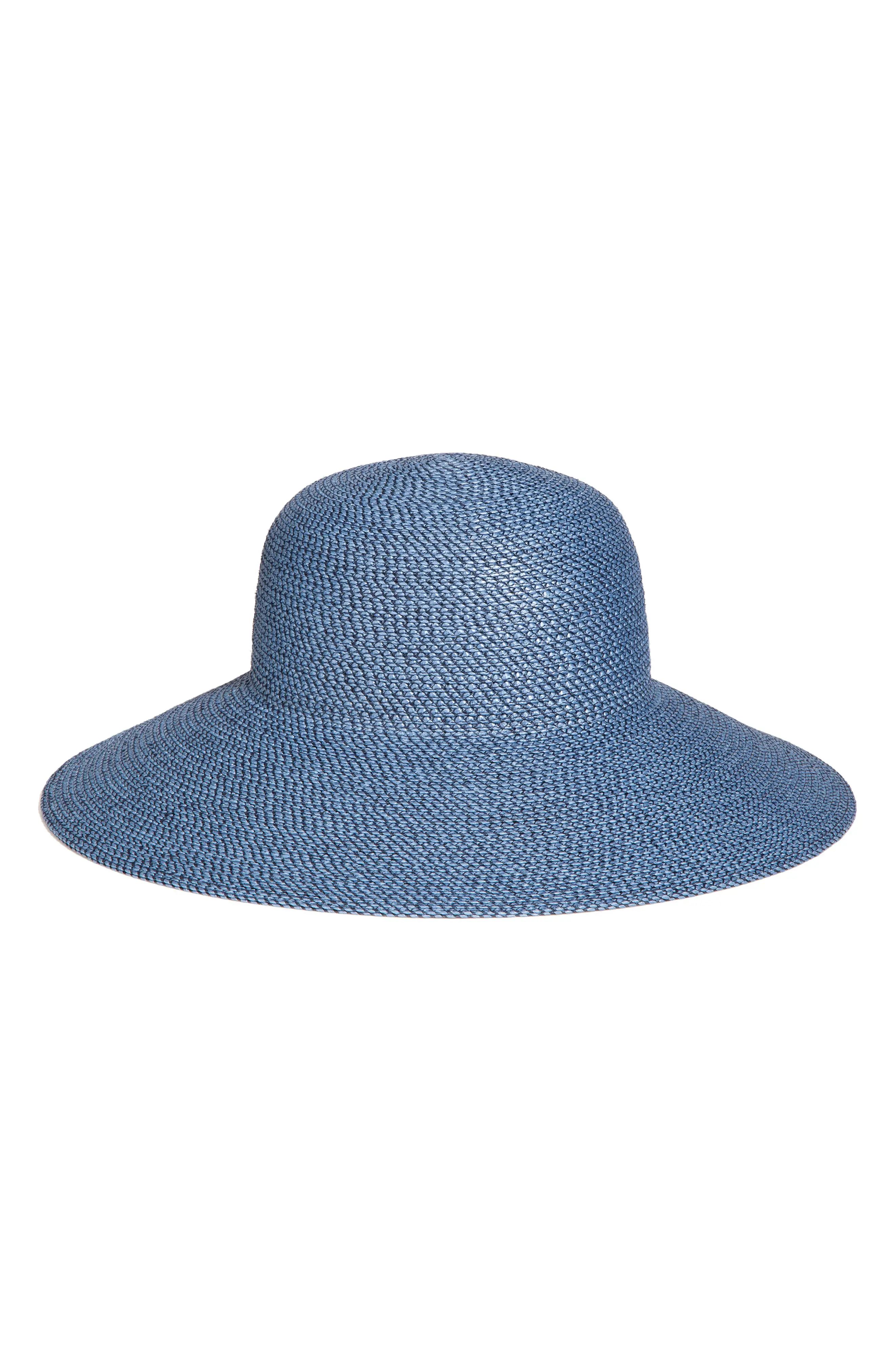 Women's Eric Javits 'Hampton' Straw Sun Hat - Blue | Nordstrom