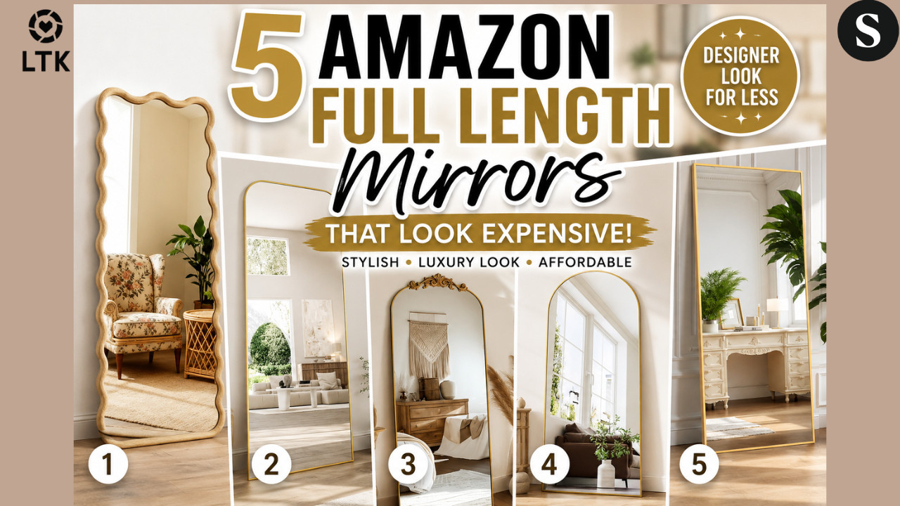 5 Amazon Full-Length Mirrors That Look Designer ✨ | Luxury Home Finds for Less

If you're looking for a statement mirror that instantly elevates your space, you're going to love these Amazon finds!
Today I'm sharing 5 gorgeous full-length mirrors that look high-end without the luxury price tag. From elegant gold arches to a stunning boho wavy mirror, these pieces can transform your bedroom, living room, entryway, closet, or beauty room.
Whether you're decorating a new apartment, refreshing your home, or creating that designer-inspired look, these mirrors are both functional and beautiful.
✨ Featured Mirrors:
✔ Boho Wavy Wood Floor Mirror ✔ Koonmi Gold Domed Floor Mirror ✔ Vintage Antique Arched Mirror ✔ Gold Arched Full-Length Mirror ✔ OLIXIS Slim Gold Floor Mirror

Which mirror would you choose for your home? Let me know in the comments below!


🛍️Amazon Storefront:
https://amzn.to/4oC8bSY




🛍️ShopMy:
https://shopmy.us/shop/collections/5939476




🛍️LTK: 




#AmazonHome #AmazonFinds #FullLengthMirror #HomeDecor #LuxuryHomeDecor #MirrorDecor #InteriorDesign #BedroomDecor #EntrywayDecor #LivingRoomDecor #HomeInspiration #AffordableLuxury #AmazonFavorites #NeutralHome #Over50AndChic


amazon mirrors, full length mirror, amazon home finds, gold arch mirror, oversized mirror, luxury home decor, amazon home decor, floor mirror, bedroom mirror, entryway mirror, boho mirror, wavy mirror, antique mirror, gold mirror, mirror decor ideas, affordable luxury decor, interior design inspiration, mirror for bedroom, modern home decor, amazon decor finds

 

 #LTKdayinmylife #LTKOver40 #LTKHome