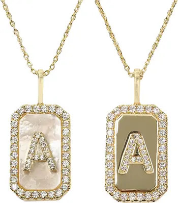 Melinda Maria Love Letters Double Sided Mother-of-Pearl Initial Pendant Necklace | Nordstrom | Nordstrom