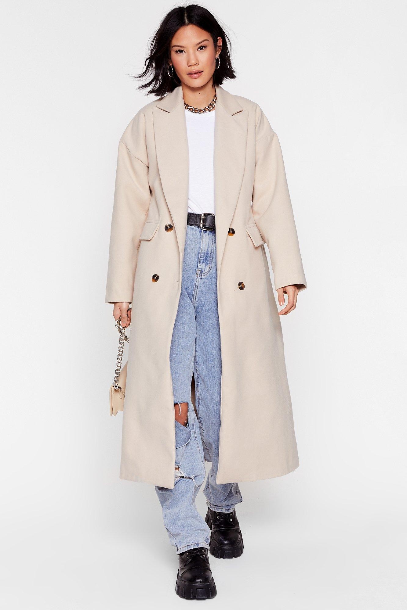 Double It Up Faux Wool Longline Coat | NastyGal (UK, IE)