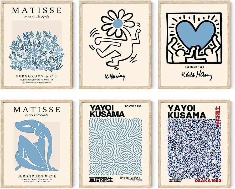 Iknostine Modern Abstract Wall Art Prints Set of 6 Famous Artist Paintings Matisse Posters Canvas... | Amazon (US)