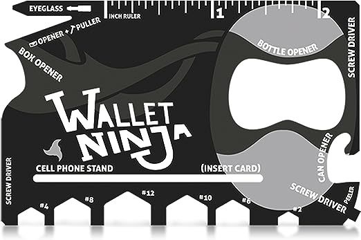 Wallet Ninja Multitool Card – 18 in 1 Credit Card Size Multi-Tool for Quick Repairs, EDC Surviv... | Amazon (US)